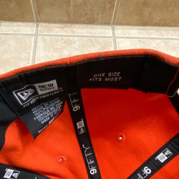 New Era Orange Miami MARLINS Florida Strap Back Baseball Hat MINTY MLB 9Fifty - Picture 6 of 10
